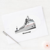 vrachtschip Mississagi Ovale Sticker (Envelop)
