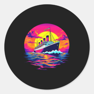 Vrachtschip Vintage Titanic Boot Reizen Tarief Man Ronde Sticker