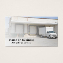 vrachtwagen aan een losdok visitekaartje