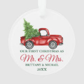  Vrachtwagen Eerste Kerstmis Mr. en Mrs. Ornament (achterkant)