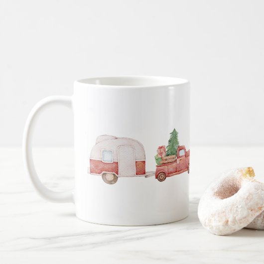  Vrachtwagen en Camper Kerstmis Koffiemok (Met donut)
