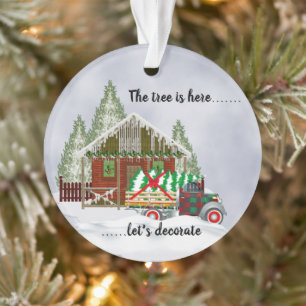  vrachtwagen en kerstboom ornament