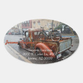  Vrachtwagen & Fiets/Jerome AZ Envelopverbindingen Ovale Sticker (Voorkant)