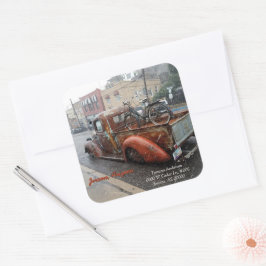  Vrachtwagen & Fiets/Jerome AZ Envelopverbindingen Vierkante Sticker