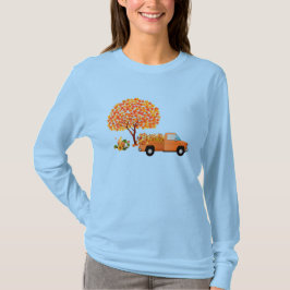  vrachtwagen gevuld met valbladeren t-shirt