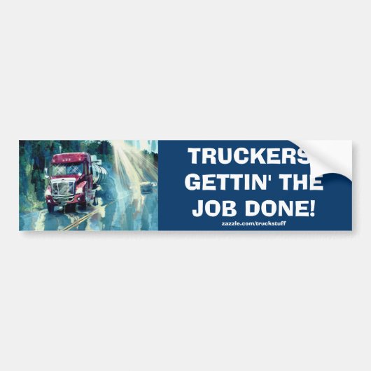 VRACHTWAGEN GROTE RIG TRUCKERS BUMPERSTICKER (Voorkant)