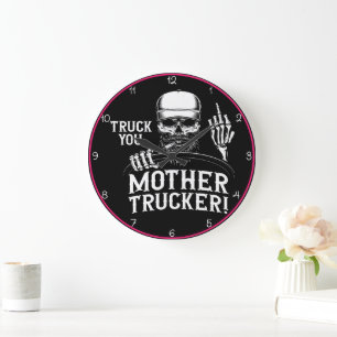 Vrachtwagen je moeder trucker schedel! grote klok