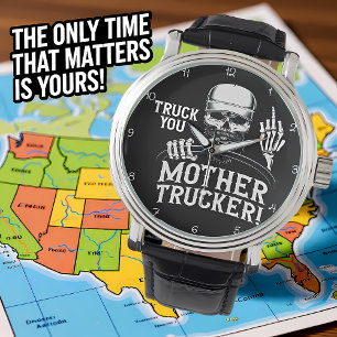 Vrachtwagen Je Moeder Vrachtwagenchauffeur Schedel Horloge