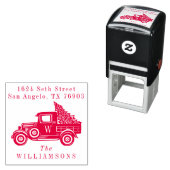  Vrachtwagen & Kerstboom Monogram Adres Zelfinktende Stempel (In situ)