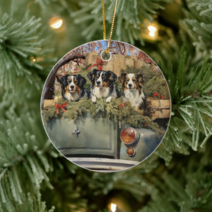 vrachtwagen met Australian Shepherds Ornament