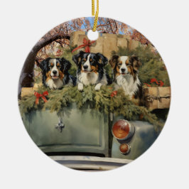  vrachtwagen met Australian Shepherds Ornament