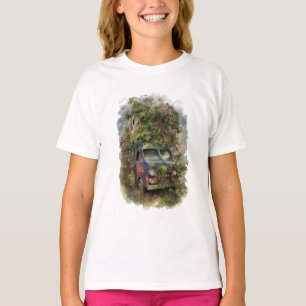 vrachtwagen met bloemen t-shirt