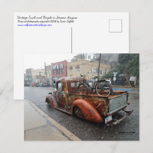 vrachtwagen met fiets/Jerome, Arizona Briefkaart