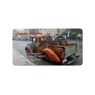  vrachtwagen met fiets/Jerome, Arizona Etiket