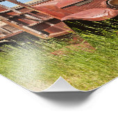  vrachtwagen met houten bd - Antiek Foto Afdruk (Hoek)