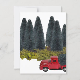 vrachtwagen met kerstboom briefkaart