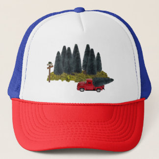 vrachtwagen met kerstboom trucker pet