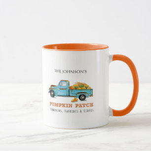 vrachtwagen met pompoen, speciaal gepersonaliseer mok