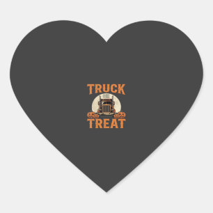 Vrachtwagen of Behandeling Halloween Semi Vrachtwa Hart Sticker