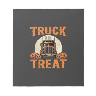 Vrachtwagen of Behandeling Halloween Semi Vrachtwa Notitieblok