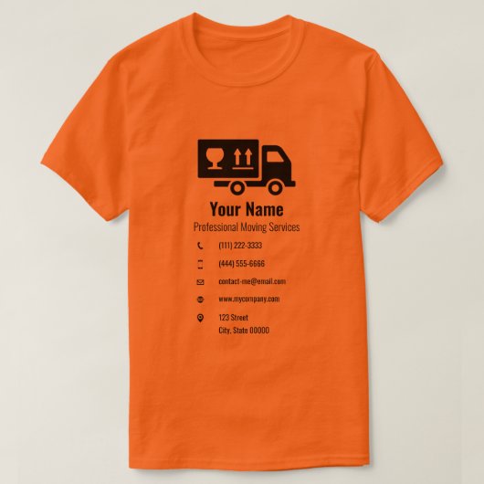 vrachtwagen oranje t-shirt (Design voorkant)