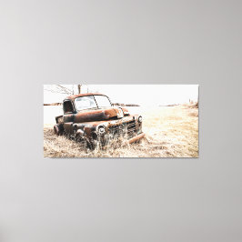 Vrachtwagen overgegeven aan de tijd canvas afdruk