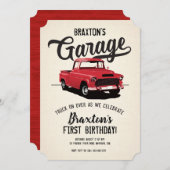 Vrachtwagen Verjaardagsfeestuitnodiging Kaart (Voorkant / Achterkant)