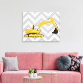 Vrachtwagen voor graafwerkzaamheden canvas afdruk (Insitu (Woonkamer))