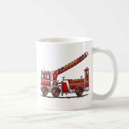 Vrachtwagen voor haak en ladder Fire Koffiemok (Rechts)
