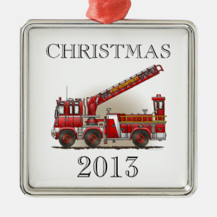 Vrachtwagen voor haak en ladder Fire Metalen Ornament