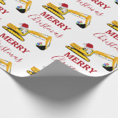 Vrachtwagen voor kerstgraafmachines cadeaupapier (Hoek)