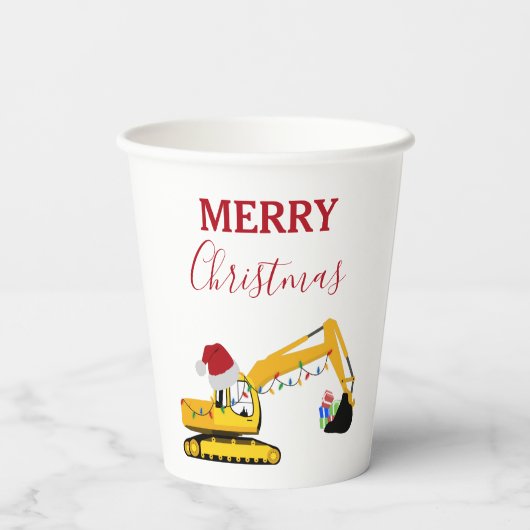 Vrachtwagen voor kerstgraafmachines papieren bekers (Achterkant)