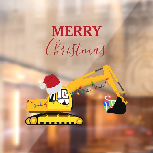 Vrachtwagen voor kerstgraafmachines raamsticker (Vel 2)