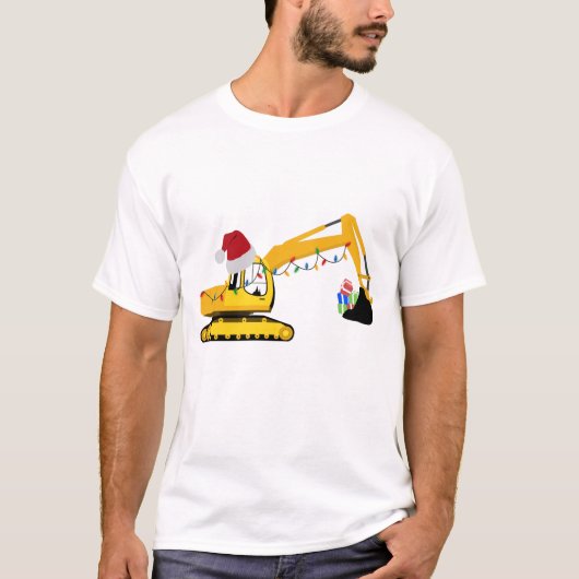 Vrachtwagen voor kerstgraafmachines t-shirt (Voorkant)