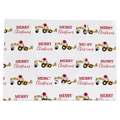 Vrachtwagen voor kersthoefijzerbouw groot cadeauzakje (Achterkant)