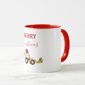 Vrachtwagen voor kersthoefijzerbouw mok (Voorkant rechts)