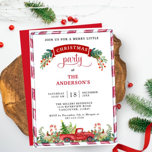 Vrachtwagen voor Kerstmis en feestdag en Greenery Kaart