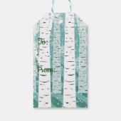 Vrachtwagen voor kerstophaling en Birch Trees Cadeaulabel (Achterkant)