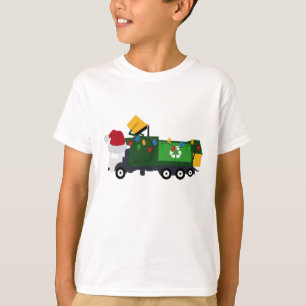 Vrachtwagen voor kerstrecycling van vuilnis t-shirt