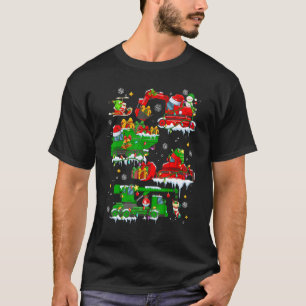 Vrachtwagen voor kerstverlichting bij stilstaande t-shirt