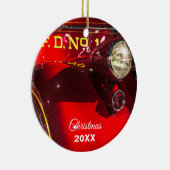 Vrachtwagen voor rode en Chrome Keramisch Ornament (Rechts)