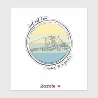 Vrachtwagen, vrachtwagen, halve vrachtwagen, zonne sticker