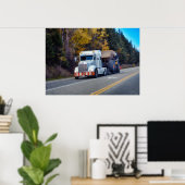 Vrachtwagen Vrachtwagen Vrachtwagen Highway Drivin Poster (Thuiskantoor)