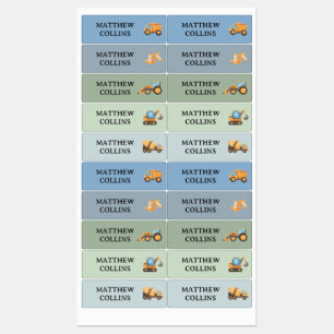Vrachtwagen Waterdichte School Naam Label Stickers