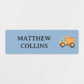 Vrachtwagen Waterdichte School Naam Label Stickers (Design 1)