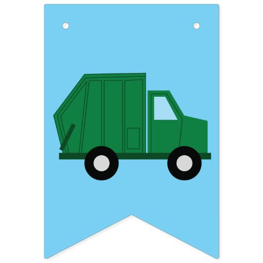 Vrachtwagenauto's Eerste verjaardag van het thema Vlaggetjes (Eerste vlag)