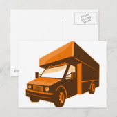 vrachtwagenbestelwagen retro briefkaart (Voorkant / Achterkant)