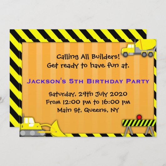 Vrachtwagenbouw - uitnodiging op zaterdag (Voorkant / Achterkant)