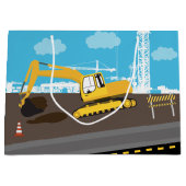 Vrachtwagenbouwplaats voor graafmachines groot cadeauzakje (Voorkant)