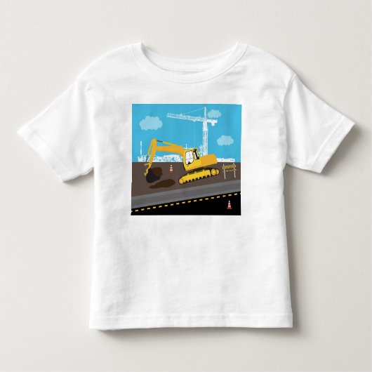 Vrachtwagenbouwplaats voor graafmachines kinder shirts (Voorkant)